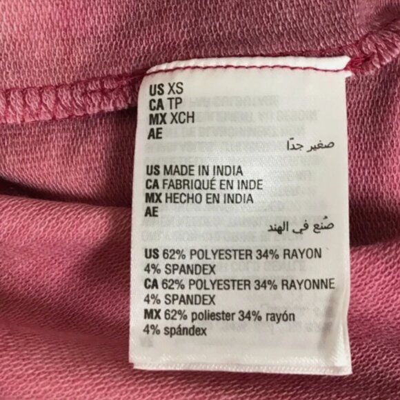 Ideology Womens Gratitude Pullover Sweatshirt Pink Malaga Tie Dye Stretch XS New - Picture 3 of 5